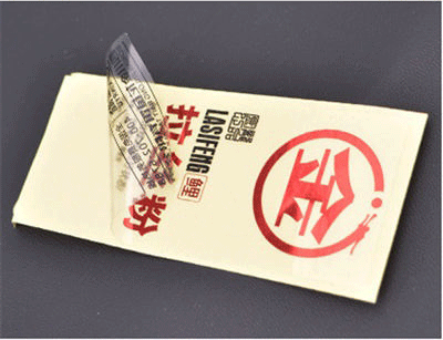 透明不干胶-复亮膜烫红金